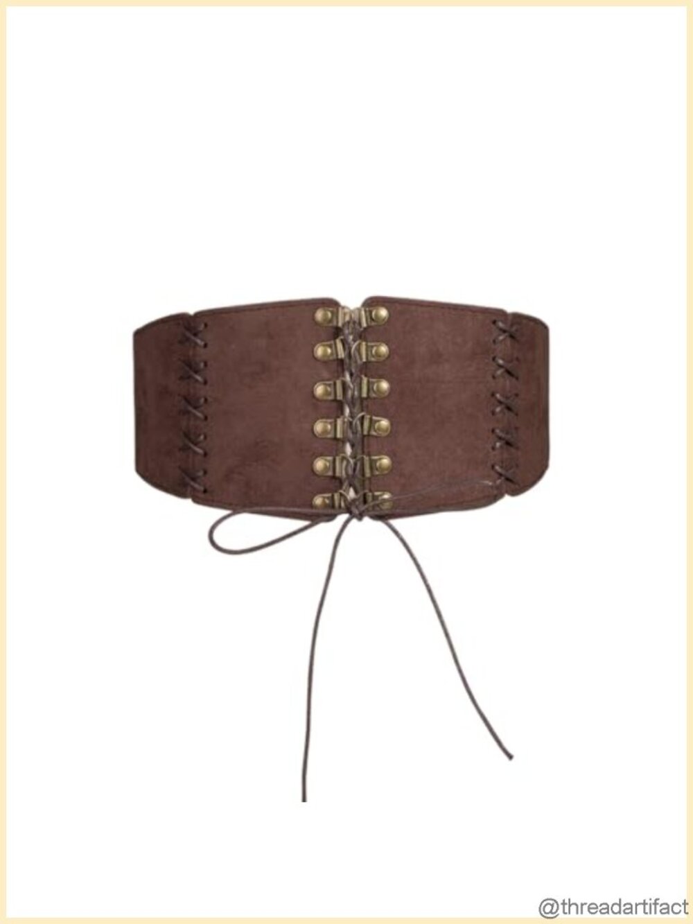 Wide Elastic Corset Belt Faux Leather Lace-Up Waspie Dress Belt